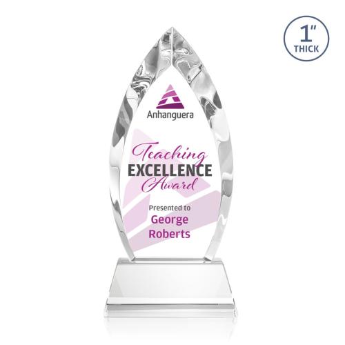 Recognition Awards - Crystal Awards - Marinello VividPrint™ Award on Base - Clear