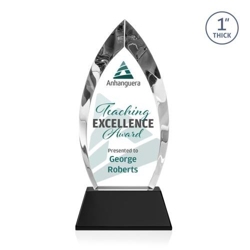 Recognition Awards - Crystal Awards - Marinello VividPrint™ Award on Base - Black
