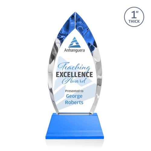 Recognition Awards - Crystal Awards - Marinello VividPrint™ Award on Base - Sky Blue
