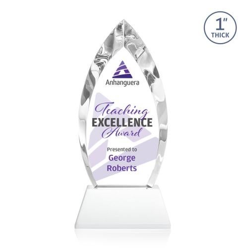 Recognition Awards - Crystal Awards - Marinello VividPrint™ Award on Base - White