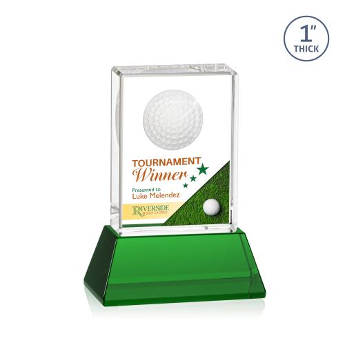 Recognition Awards - Shop by Shape - Golf Awards - Pennington Golf VividPrint&trade; Award on Base - Green