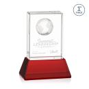 Ambassador Globe Award on Base - Red