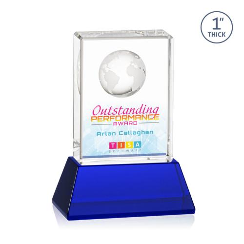 Recognition Awards - Crystal Awards - Ambassador VividPrint&trade; Award on Base - Blue