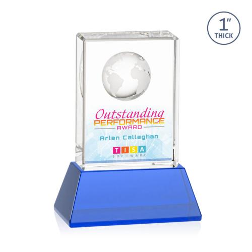 Recognition Awards - Crystal Awards - Ambassador VividPrint™ Award on Base - Sky Blue