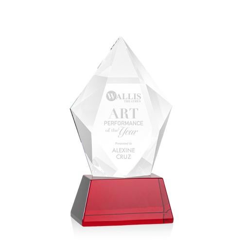 Recognition Awards - Crystal Awards - Devron Award on Base - Red