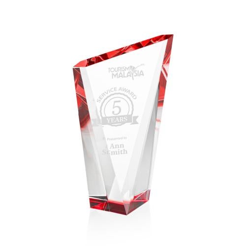 Recognition Awards - Crystal Awards - Plymouth Award - Red
