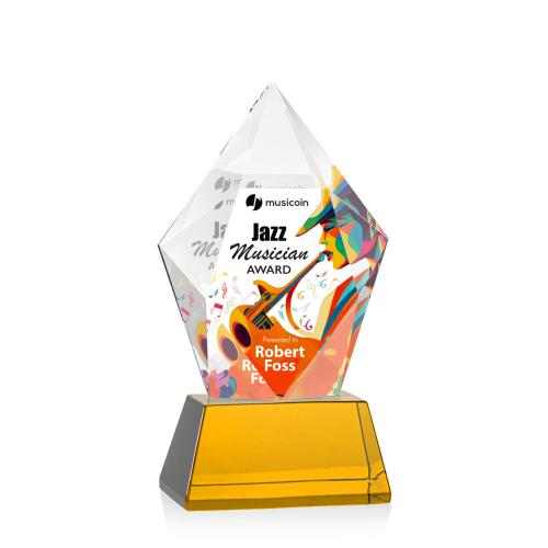 Recognition Awards - Crystal Awards - Devron VividPrint&trade; Award on Base - Amber
