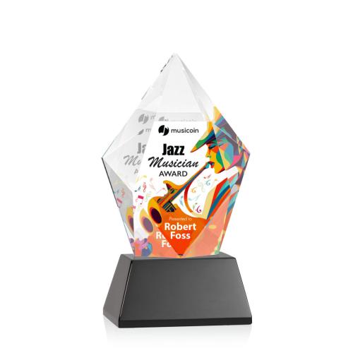 Recognition Awards - Crystal Awards - Devron VividPrint™ Award on Base - Black 