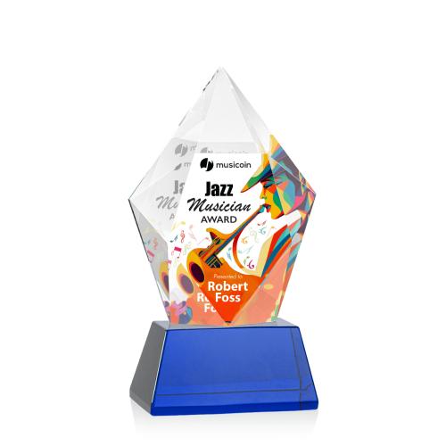 Recognition Awards - Crystal Awards - Devron VividPrint&trade; Award on Base - Blue