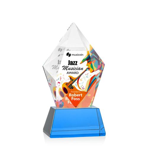 Recognition Awards - Crystal Awards - Devron VividPrint™ Award on Base - Sky Blue