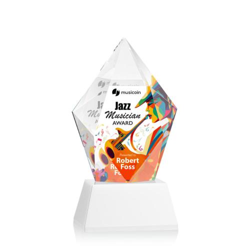Recognition Awards - Crystal Awards - Devron VividPrint™ Award on Base - White