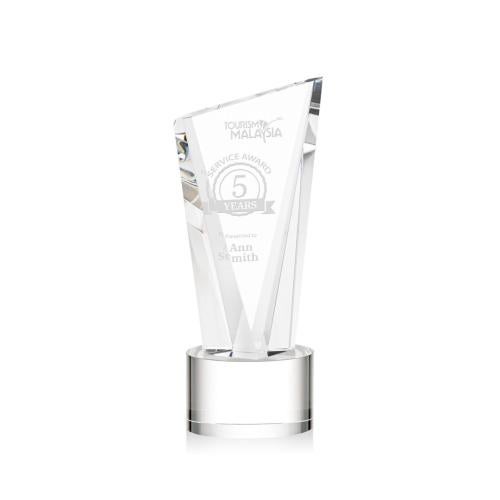 Recognition Awards - Crystal Awards - Plymouth Award on Marvel Base - Clear