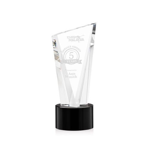 Recognition Awards - Crystal Awards - Plymouth Award on Marvel Base - Black
