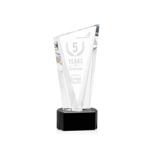 Recognition Awards - Crystal Awards - Plymouth Award on Paragon Base - Black