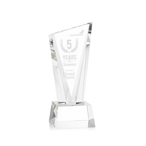 Recognition Awards - Crystal Awards - Plymouth Award on Robson Base - Clear
