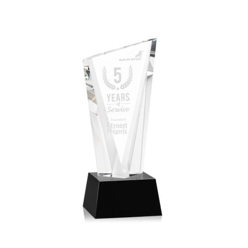 Recognition Awards - Crystal Awards - Plymouth Award on Robson Base - Black
