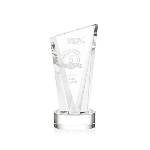 Recognition Awards - Crystal Awards - Plymouth Award on Stanrich Base - Clear