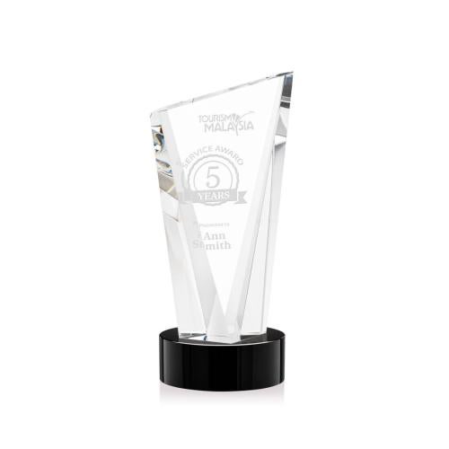 Recognition Awards - Crystal Awards - Plymouth Award on Stanrich Base - Black