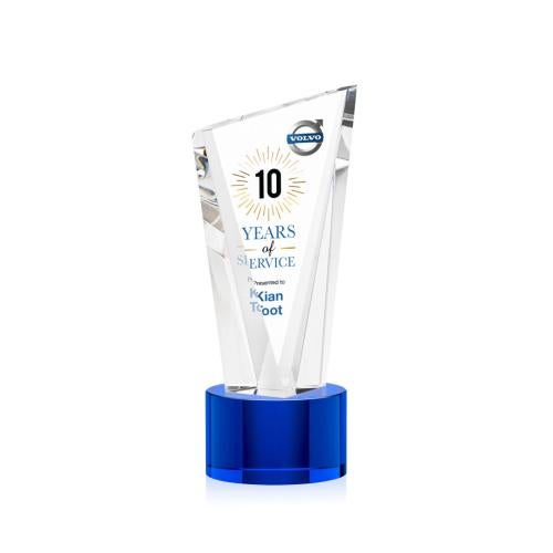 Recognition Awards - Crystal Awards - Plymouth VividPrint™ Award on Marvel Base - Blue