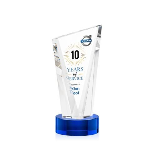Recognition Awards - Crystal Awards - Plymouth VividPrint™ Award on Stanrich Base - Blue