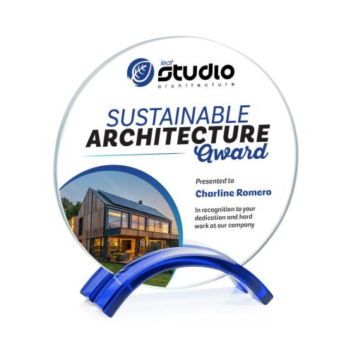 Recognition Awards - Crystal Awards - Holton VividPrint™ Award - Blue