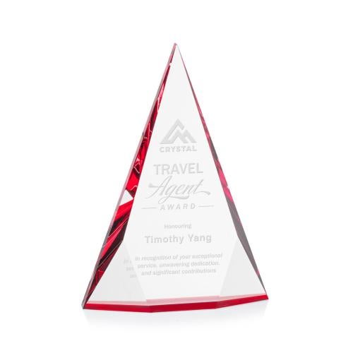 Recognition Awards - Crystal Awards - Rochester Award - Red