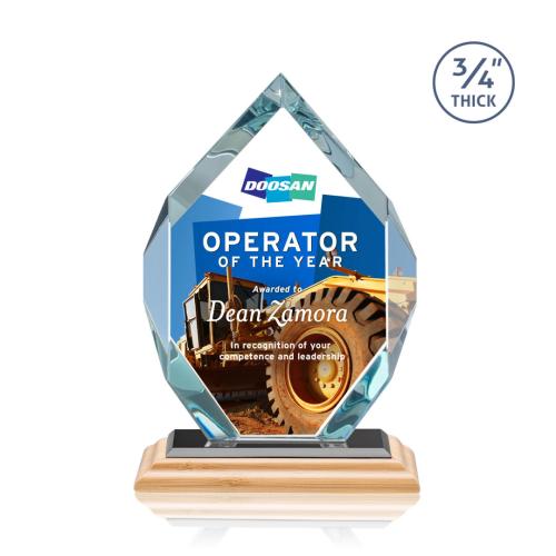 Recognition Awards - Crystal Awards - Royal Diamond VividPrint™ Award - Bamboo/Black