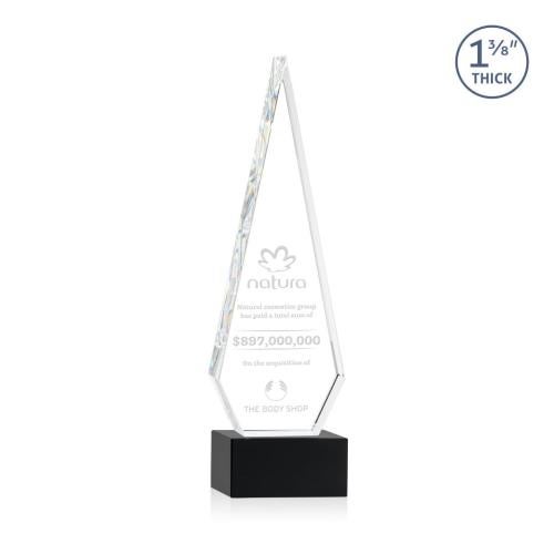 Recognition Awards - Crystal Awards - Springfield Award on Hancock Base - Black