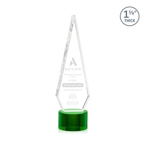 Recognition Awards - Crystal Awards - Springfield Award on Marvel Base - Green