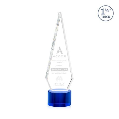 Recognition Awards - Crystal Awards - Springfield Award on Marvel Base - Blue