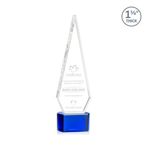 Recognition Awards - Crystal Awards - Springfield Award on Paragon Base - Blue