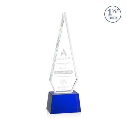 Recognition Awards - Crystal Awards - Springfield Award on Robson Base - Blue