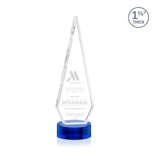 Recognition Awards - Crystal Awards - Springfield Award on Stanrich Base - Blue