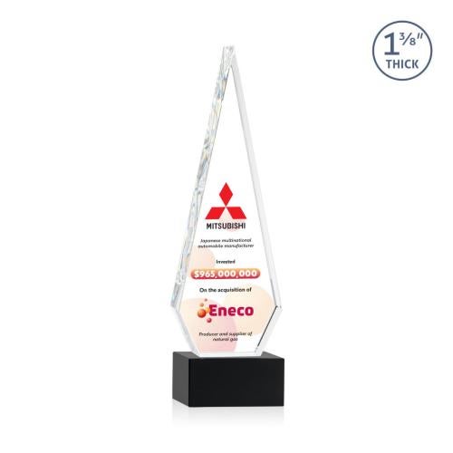 Recognition Awards - Crystal Awards - Springfield VividPrint™ Award on Hancock Base - Black