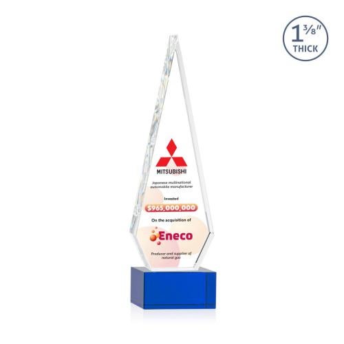 Recognition Awards - Crystal Awards - Springfield VividPrint™ Award on Hancock Base - Blue