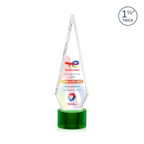 Recognition Awards - Crystal Awards - Springfield VividPrint™ Award on Marvel Base - Green