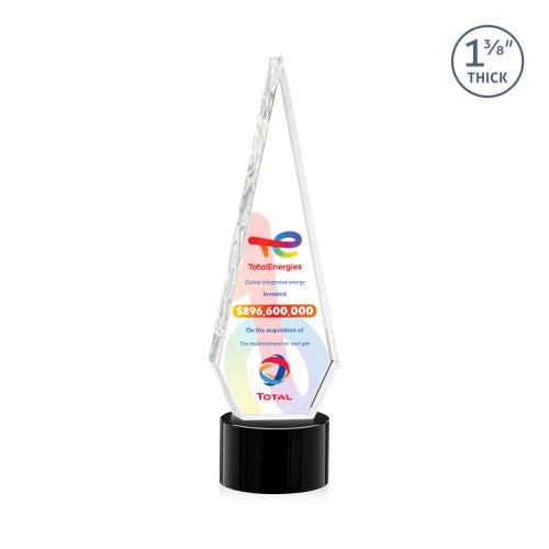 Recognition Awards - Crystal Awards - Springfield VividPrint™ Award on Marvel Base - Black