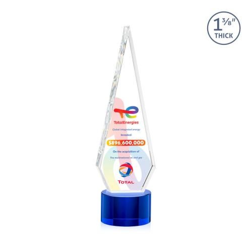 Recognition Awards - Crystal Awards - Springfield VividPrint™ Award on Marvel Base - Blue