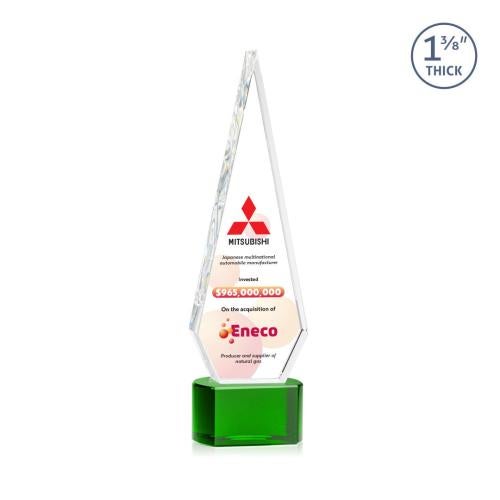 Recognition Awards - Crystal Awards - Springfield VividPrint™ Award on Paragon Base - Green