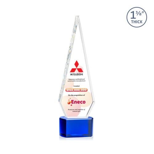 Recognition Awards - Crystal Awards - Springfield VividPrint™ Award on Paragon Base - Blue