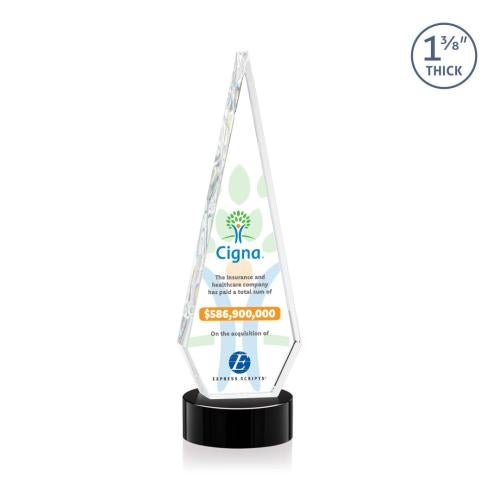 Recognition Awards - Crystal Awards - Springfield VividPrint™ Award on Stanrich Base - Black