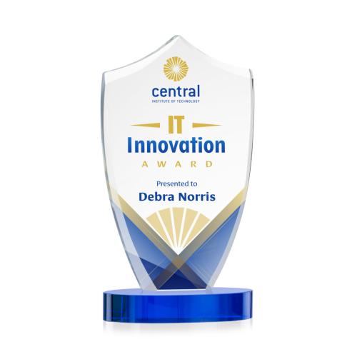 Recognition Awards - Crystal Awards - Skylark Shield VividPrint&trade; Award - Blue