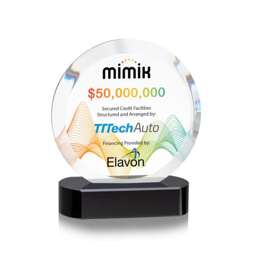 Recognition Awards - Crystal Awards - Matlow Circle VividPrint™ Award - Black