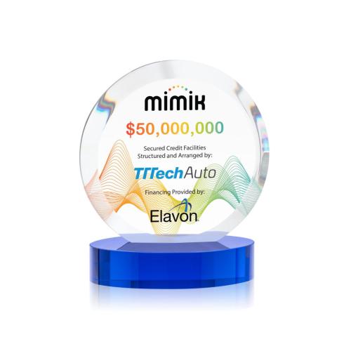 Recognition Awards - Crystal Awards - Matlow Circle VividPrint™ Award - Blue