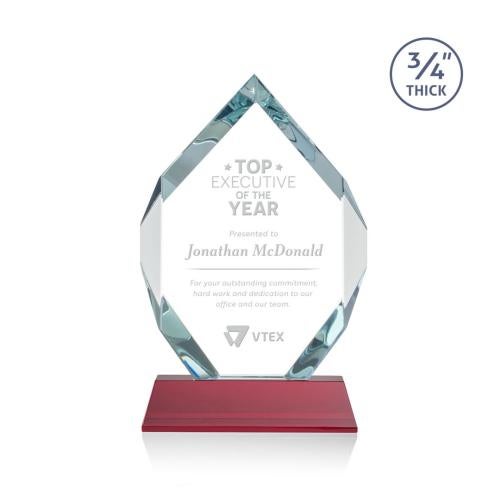 Recognition Awards - Crystal Awards - Royal Diamond Award on Newhaven - Red