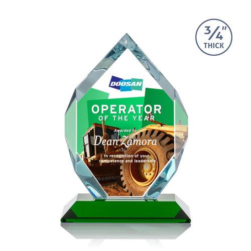 Recognition Awards - Crystal Awards - Royal Diamond VividPrint™ Award - Green