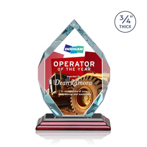Recognition Awards - Crystal Awards - Royal Diamond VividPrint™ Award - Rosewood