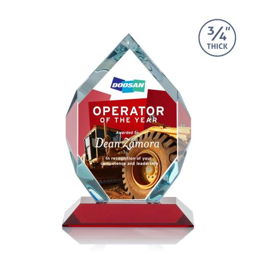 Recognition Awards - Crystal Awards - Royal Diamond VividPrint™ Award - Red