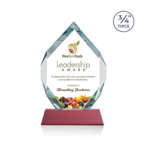 Recognition Awards - Crystal Awards - Royal Diamond VividPrint™ Award on Newhaven - Red