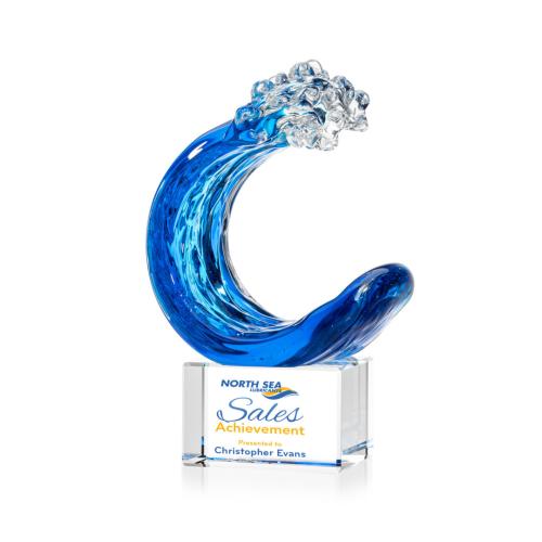 Recognition Awards - Glass Awards - Oceana VividPrint&trade; Award on Lexington Base - Clear